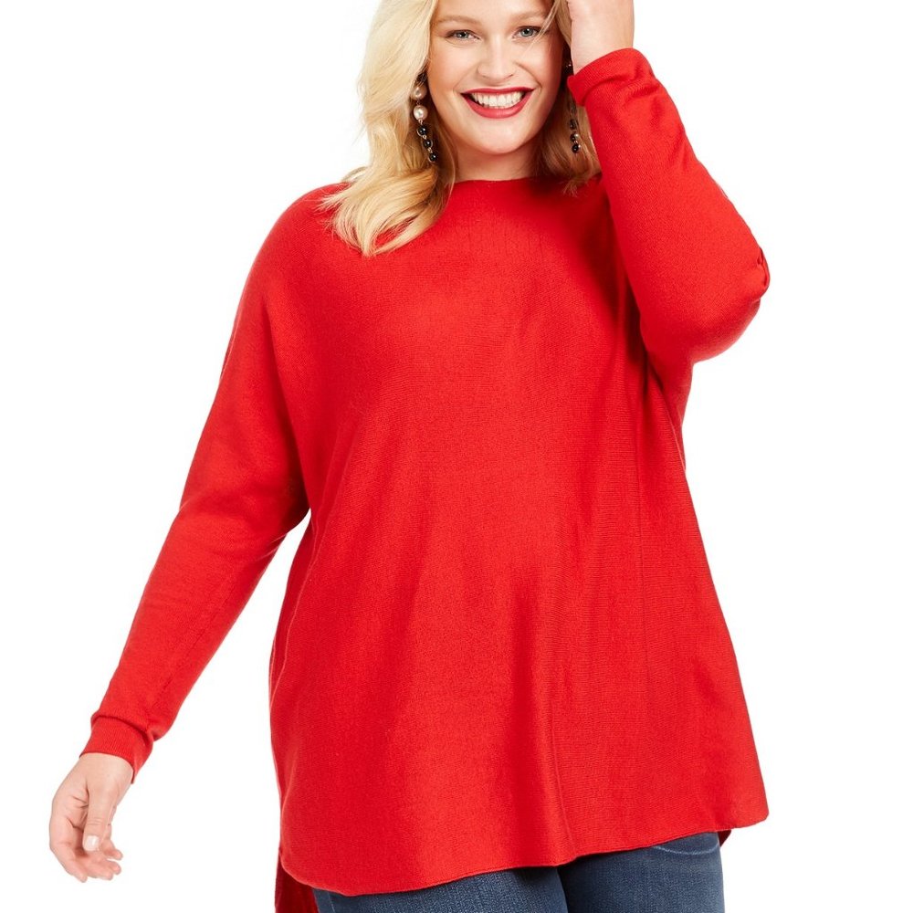 Women's Top Port Plus Long Sleeve HIgh-Low Tunic